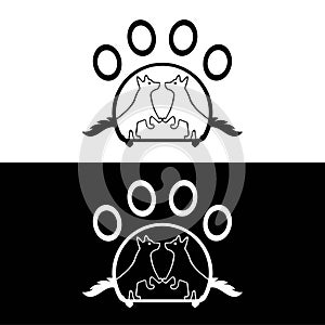 Pet dog animal vector logo design