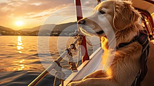 pet dog on boat