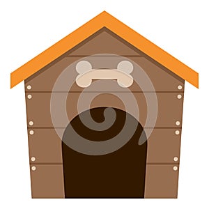 Pet Dog House Flat Icon Isolated on White