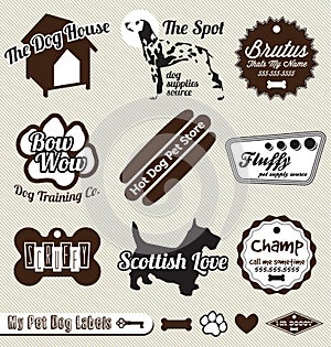 Pet Dog Shop Labels and Stickers