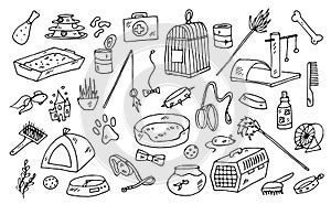 Pet doodle vector pattern