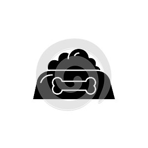 Pet food bowl black glyph icon