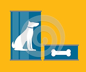 Pet Food Can Template in Modern Flat Style Icon. Material for De