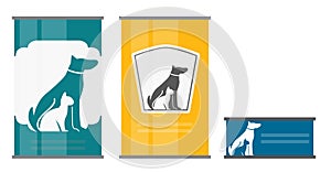 Pet Food Can Template in Modern Flat Style Icon. Material for De