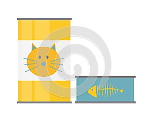 Pet Food Can Template in Modern Flat Style Icon. Material for De
