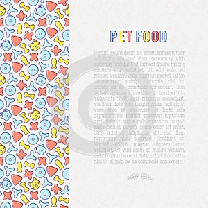 Pet food concept with thin line icons