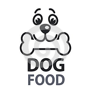 Pet food logo with dog icon. concept of veterinary