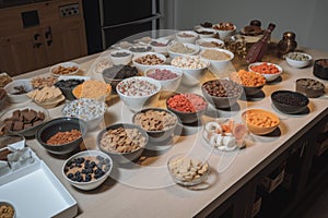 pet food and treat buffet, with variety of options for different types of diets