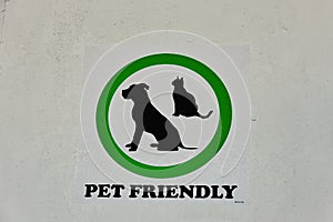 Pet Friendly Sign With Cat and Dog, Greek island Ferry