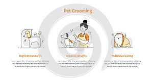 Pet grooming salon icon template