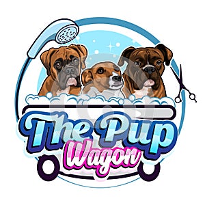 pet grooming and washing logo design template. Pet Wash Logo Vector Template. Pet Care salon sign