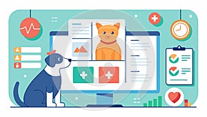 A pet health dashboard provides vets with a comprehensive overview of a pets daily activities behavior patterns and any