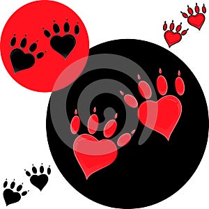Pet heart logo, dog paw logo, zoo shop