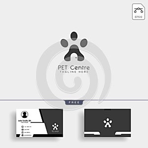 Pet Home or store creative logo template with business card