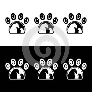 Pet horse animal vector logo design