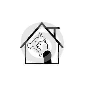 Pet house logo vector illustration