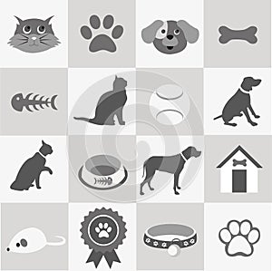 Pet icons set