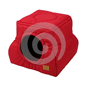 Pet kennel, fabric nest house for small dogs and cats, isolated white background. Clipping path