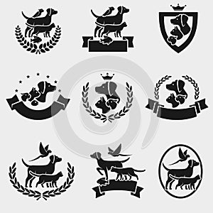 Pet label and icons set. Collection icon pets. Vector