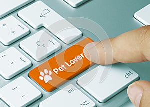 Pet Lover - Inscription on Orange Keyboard Key