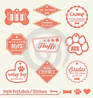 Pet Name Tag Labels and Stickers