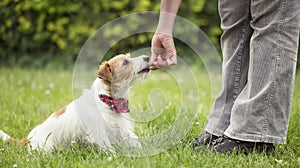 Pet obedience training, trainer with her dog