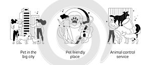 Pet ownership abstract concept vector illustrations.