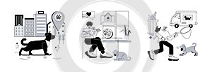 Pet ownership abstract concept vector illustrations.