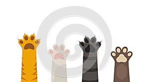 Pet paw print vector icon. Dog or cat foot black paw animal isolated illustration