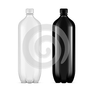 PET Plastic Clean Disposaple Bottle On White Background