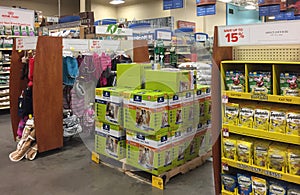 Pet products for sale at pet store