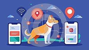 A pet safety app tracks a dogs location and alerts the owner if the dog has been missing for too long helping to locate photo