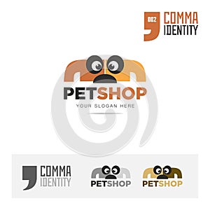 Pet shop business company logo template concept