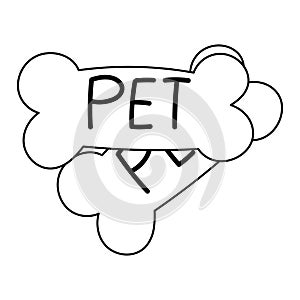 Pet shop cookies bone food cartoon isolated white background design line icon