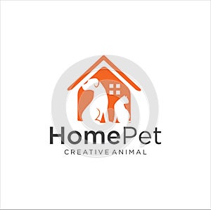 Pet Shop Logo . Home Pet logo design . Dog cat logo . Animal Pet Care Logo . Vet logo, Pet Store . Pet Health Logo