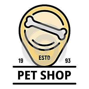 Pet shop logo, outline style
