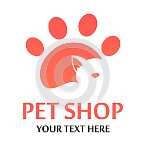 Pet shop logotype set. Logo for store with food