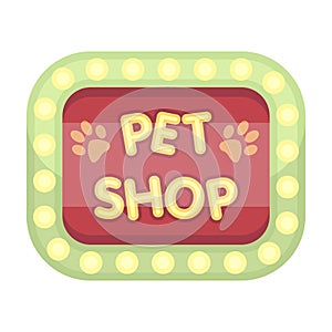 Pet shop sign.Pet shop single icon in cartoon style rater,bitmap symbol stock illustration web.