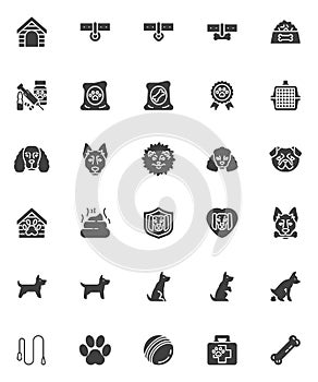 Pet shop vector icons set