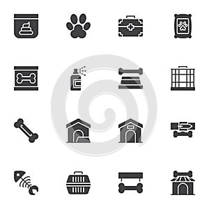Pet shop vector icons set