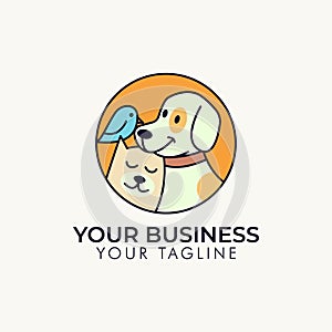 Pet shop vector logo template photo