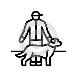 pet sitter line icon vector illustration