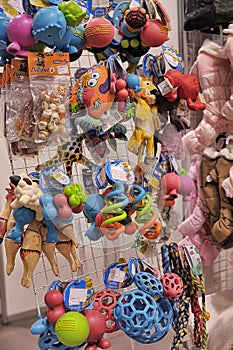 Pet toys in a Pet store.