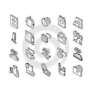 Pet Travel Equipment Collection isometric icons set vector