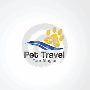 Pet travel logo vector, icon, element, and template for company