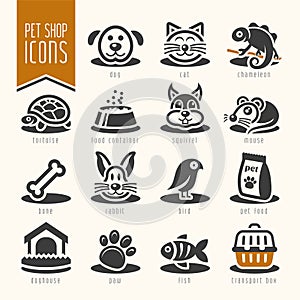 Pet, vet, pet shop icon set photo