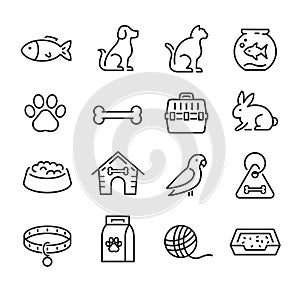 Pet And Veterinary Icons Set