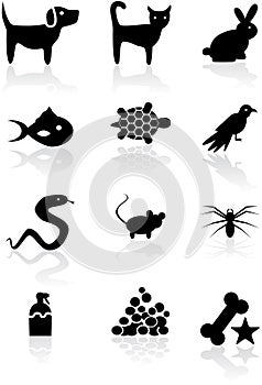 Pet web buttons - black and white
