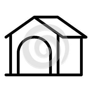 Pet wooden kennel icon outline vector. Dog house