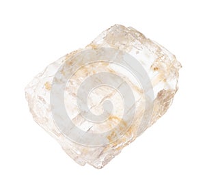Petalite (castorite) crystal isolated on white photo